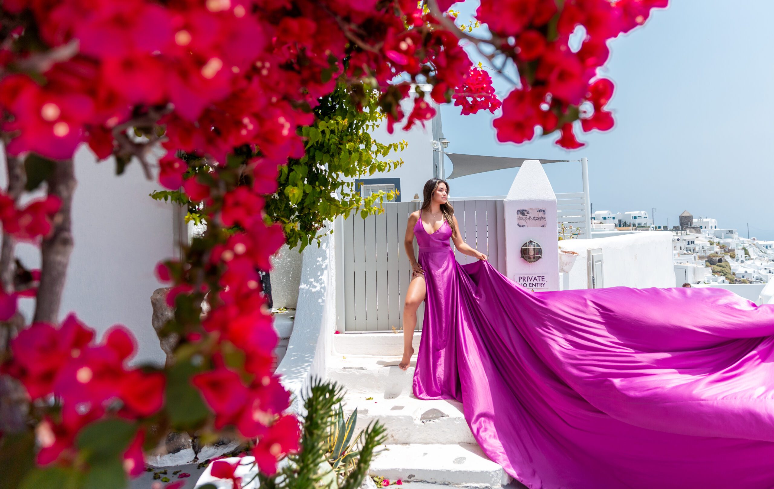 Santorini Flying Dress PhotoShoot