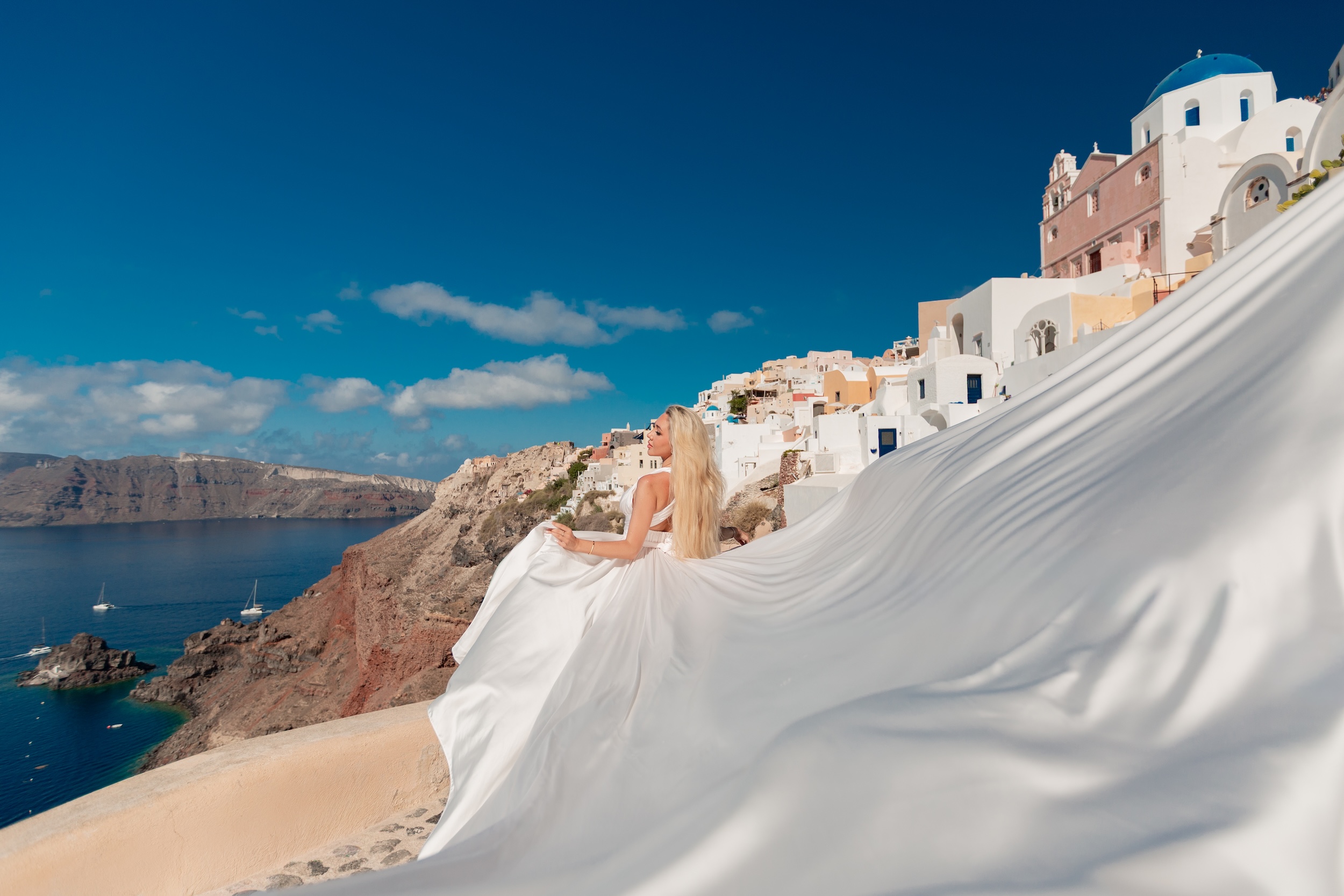 White Dress Santorini Muse