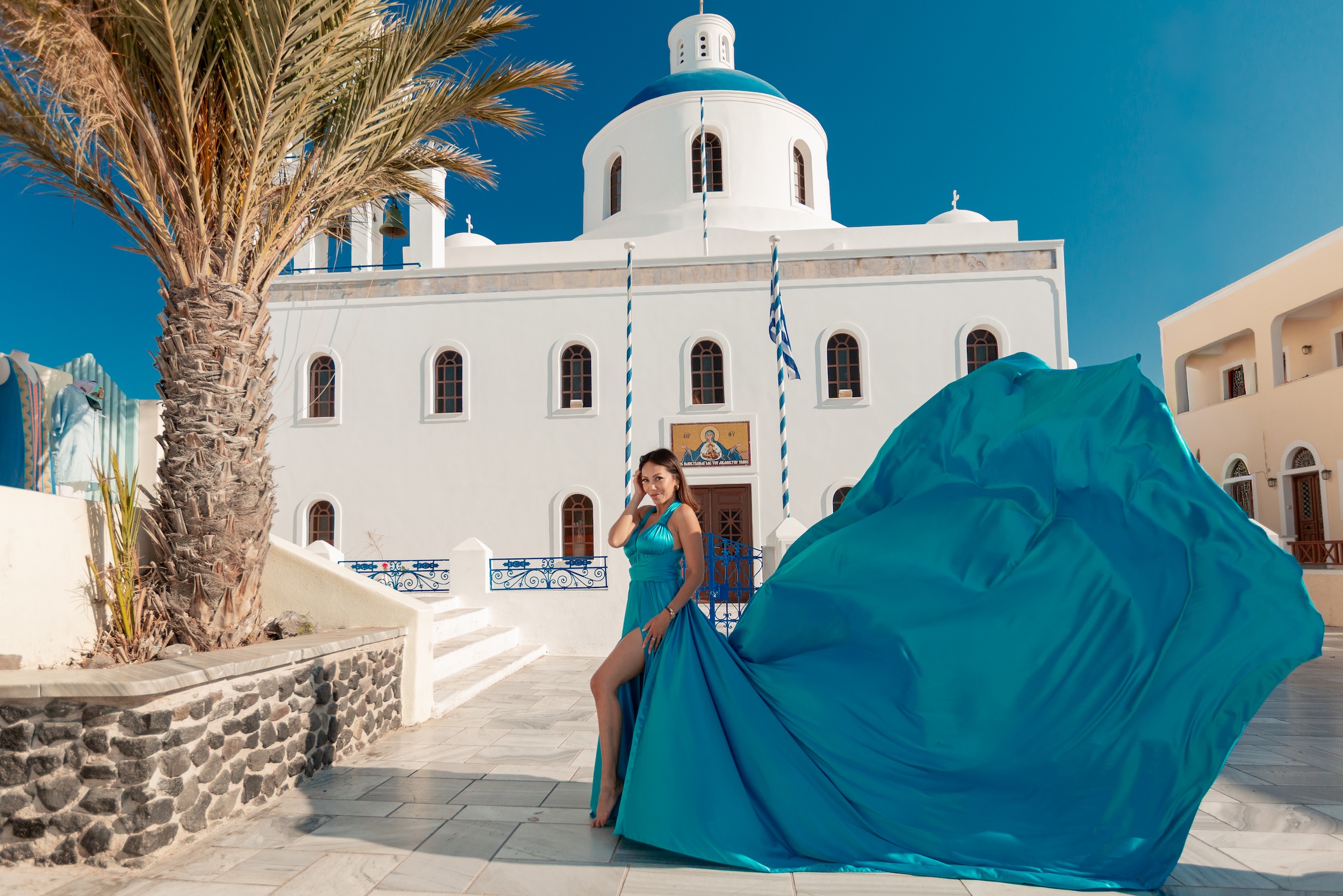 Aegean Blue Lagoon Dress Santorini