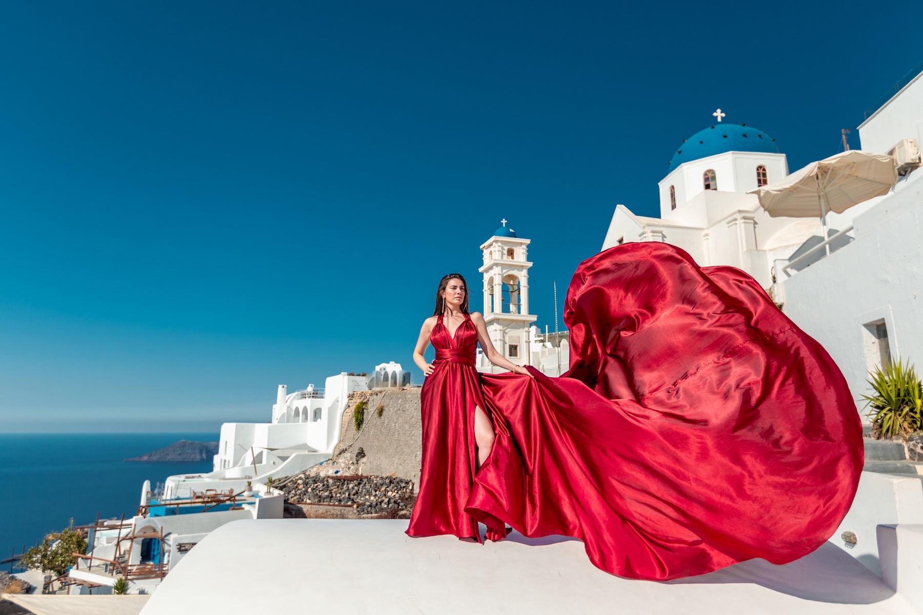 Cherry dress Sanrorini